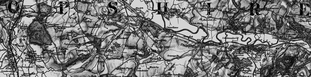 Old map of Harnage in 1899