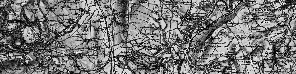 Old map of Harraton in 1898