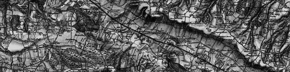 Old map of Harrietsham in 1895