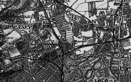 Old map of Harringay in 1896