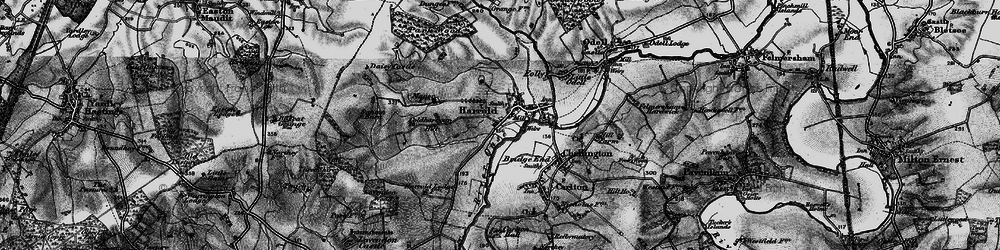 Old map of Harrold in 1898