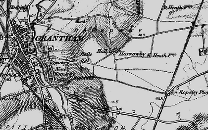 Old map of Harrowby in 1895