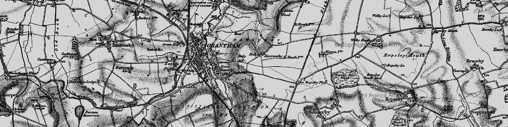 Old map of Harrowby in 1895