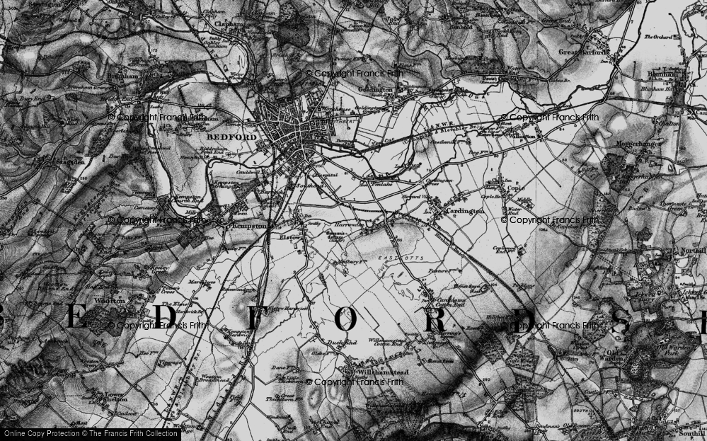 Old Map of Harrowden, 1896 in 1896