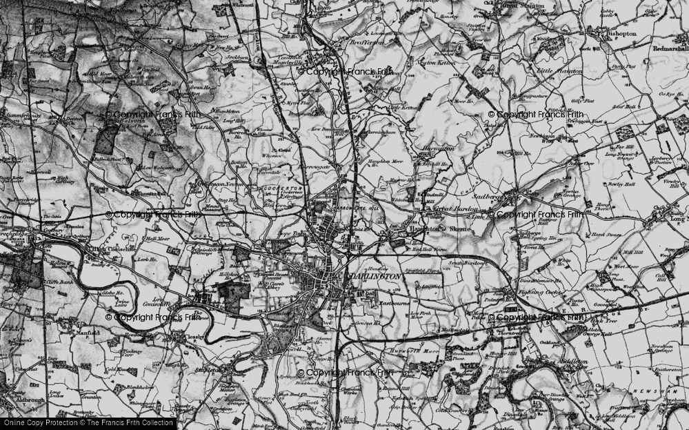 Old Map of Historic Map covering Darlington in 1897