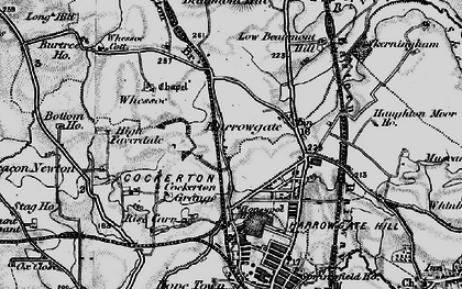 Old map of Harrowgate Village in 1897