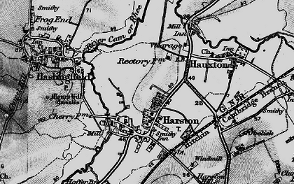 Old map of Harston in 1896