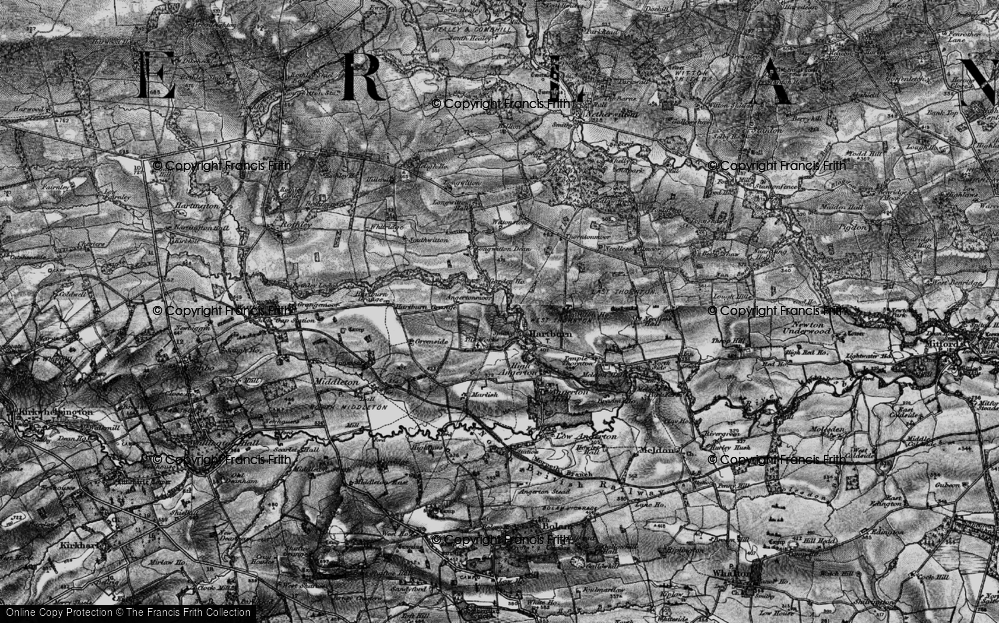Old Map of Historic Map covering Needless Hall Moor in 1897