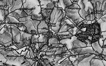 Old map of Hartest Hill in 1895