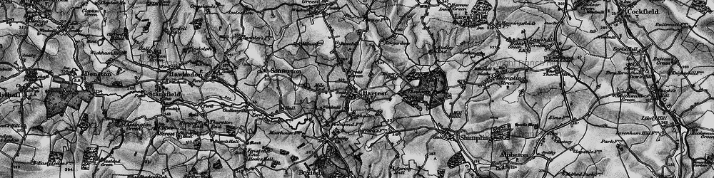 Old map of Hartest Hill in 1895