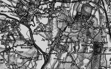 Old map of Hartlebury Common in 1898