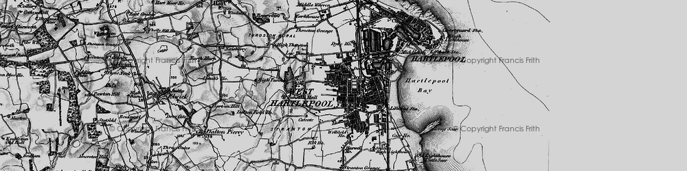 Old map of Hartlepool in 1898