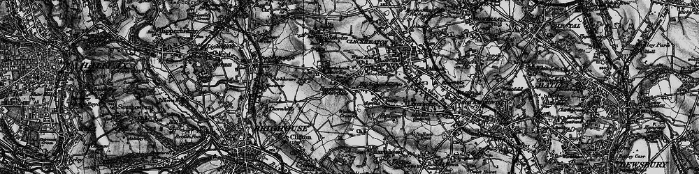 Old map of Hartshead Moor Side in 1896