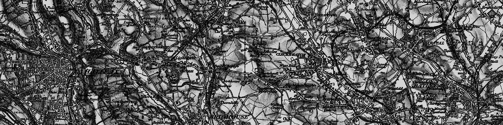 Old map of Hartshead Moor Top in 1896