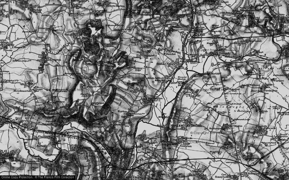 Old Map of Harvington, 1898 in 1898