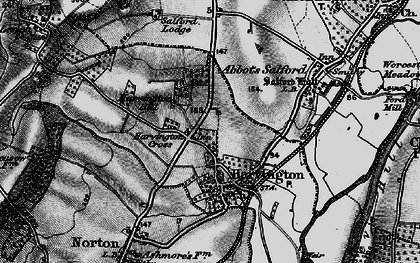 Old map of Harvington in 1898