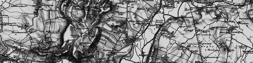 Old map of Harvington in 1898