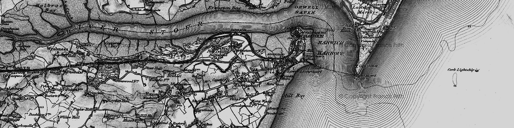 Old map of Harwich in 1896