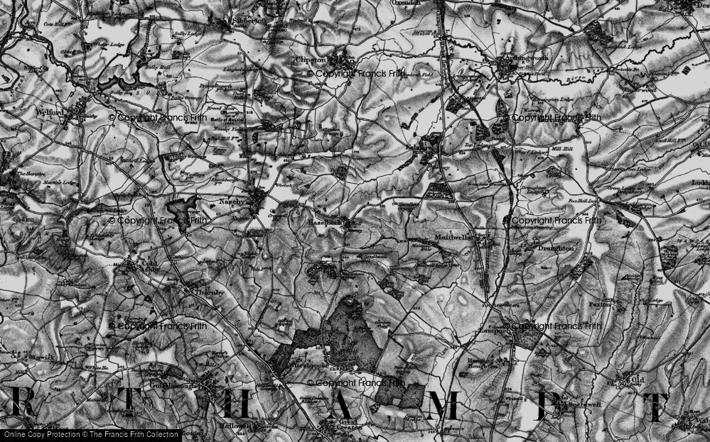 Old Map of Haselbech, 1898 in 1898
