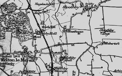 Old map of Boothby Hall in 1899