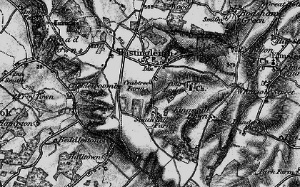 Old map of Hastingleigh in 1895