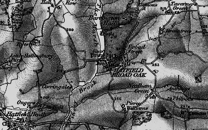 Old map of Hatfield Broad Oak in 1896