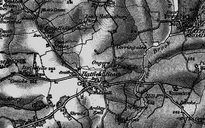 Old map of Ongars in 1896