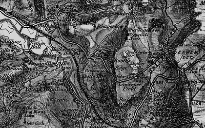 Old map of Burbage Brook in 1896