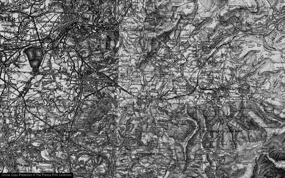 Old Map of Hattersley, 1896 in 1896