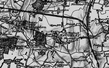 Old map of Haughley in 1898