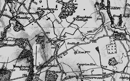 Old map of Haughmond Abbey in 1899