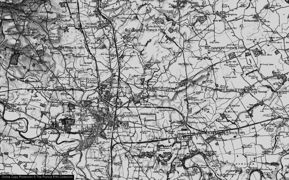 Old Map of Haughton Le Skerne, 1898 in 1898
