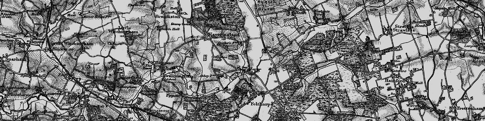 Old map of Haveringland in 1898