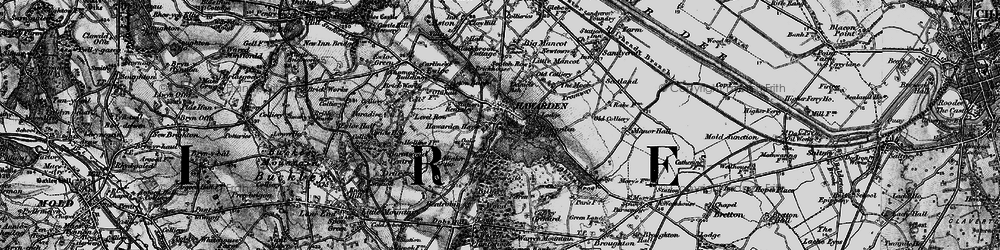 Old map of Hawarden in 1897