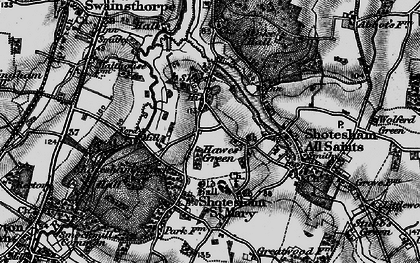 Old map of Hawes' Green in 1898