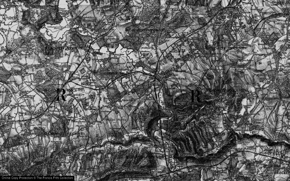 Old Map of Hawk's Hill, 1896 in 1896