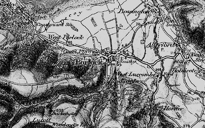 Old map of Hawkcombe in 1898