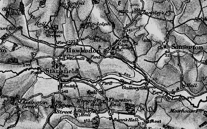 Old map of Hawkedon in 1895