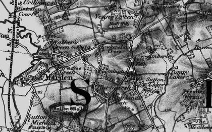 Old map of Hawkersland Cross in 1898