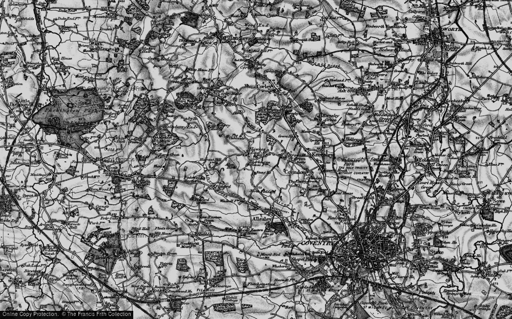 Old Map of Hawkes End, 1899 in 1899