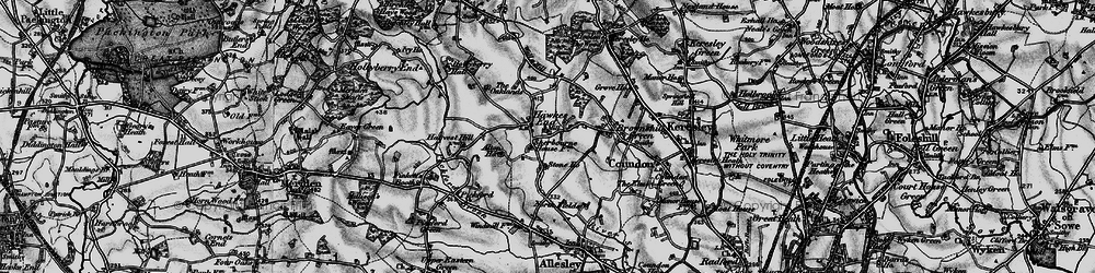 Old map of Hawkes End in 1899