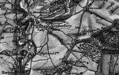 Old map of Hawkesbury Upton in 1897