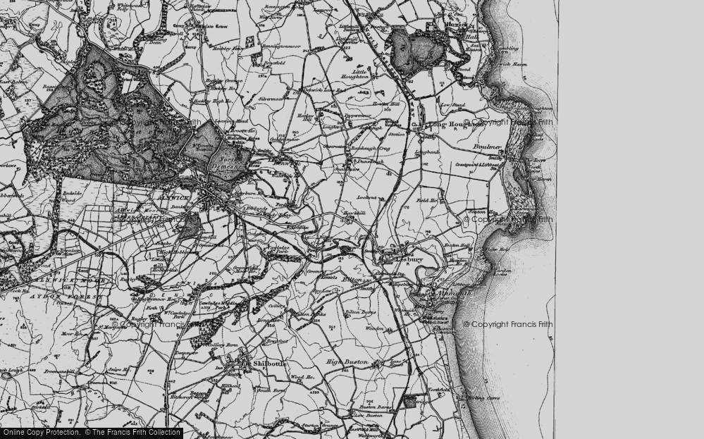 Old Map of Hawkhill, 1897 in 1897