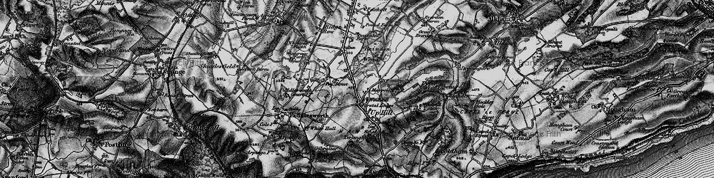 Old map of Hawkinge in 1895