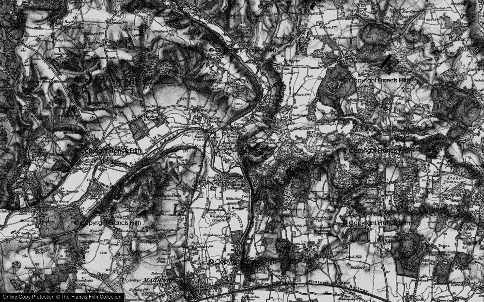 Old Map of Hawks Hill, 1895 in 1895