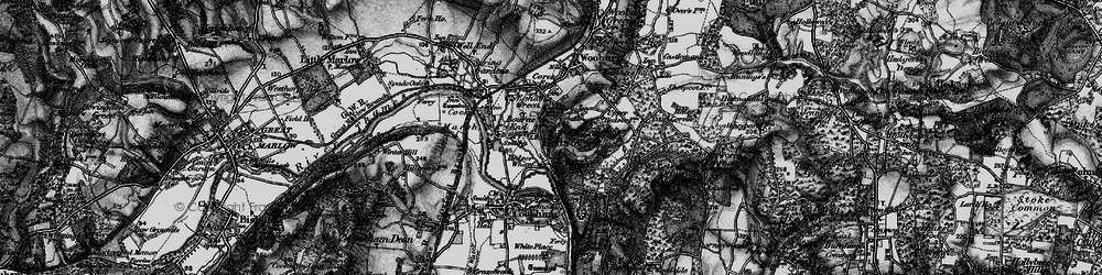 Old map of Hawks Hill in 1895