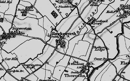 Old map of Hawksworth in 1899