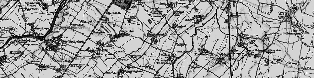 Old map of Hawksworth in 1899