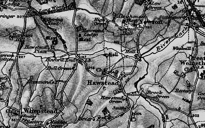 Old map of Hawstead in 1898