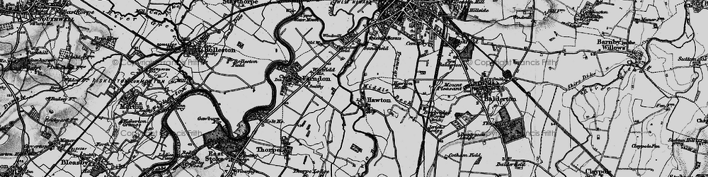 Old map of Hawton in 1899